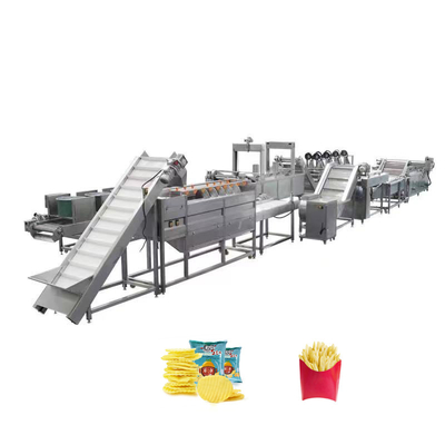 SUS304 Linha de produção de batatas fritas e batatas fritas 1500 kg/h Para processamento de lanches