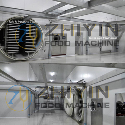 Máquina automática de secagem por congelamento de frutas de baixo ruído 70 mm Espaçamento entre prateleiras