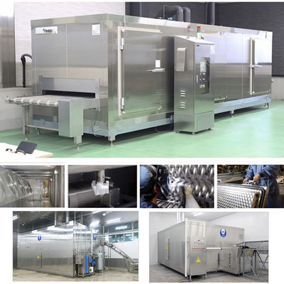 300 kg/h Máquina de congelação de frutos do mar e alimentos fluidizados Tipo de túnel