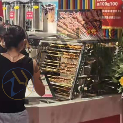 Máquina de churrasco contínua velocidade ajustável aquecimento elétrico aquecimento a gás liquefeito personalizado